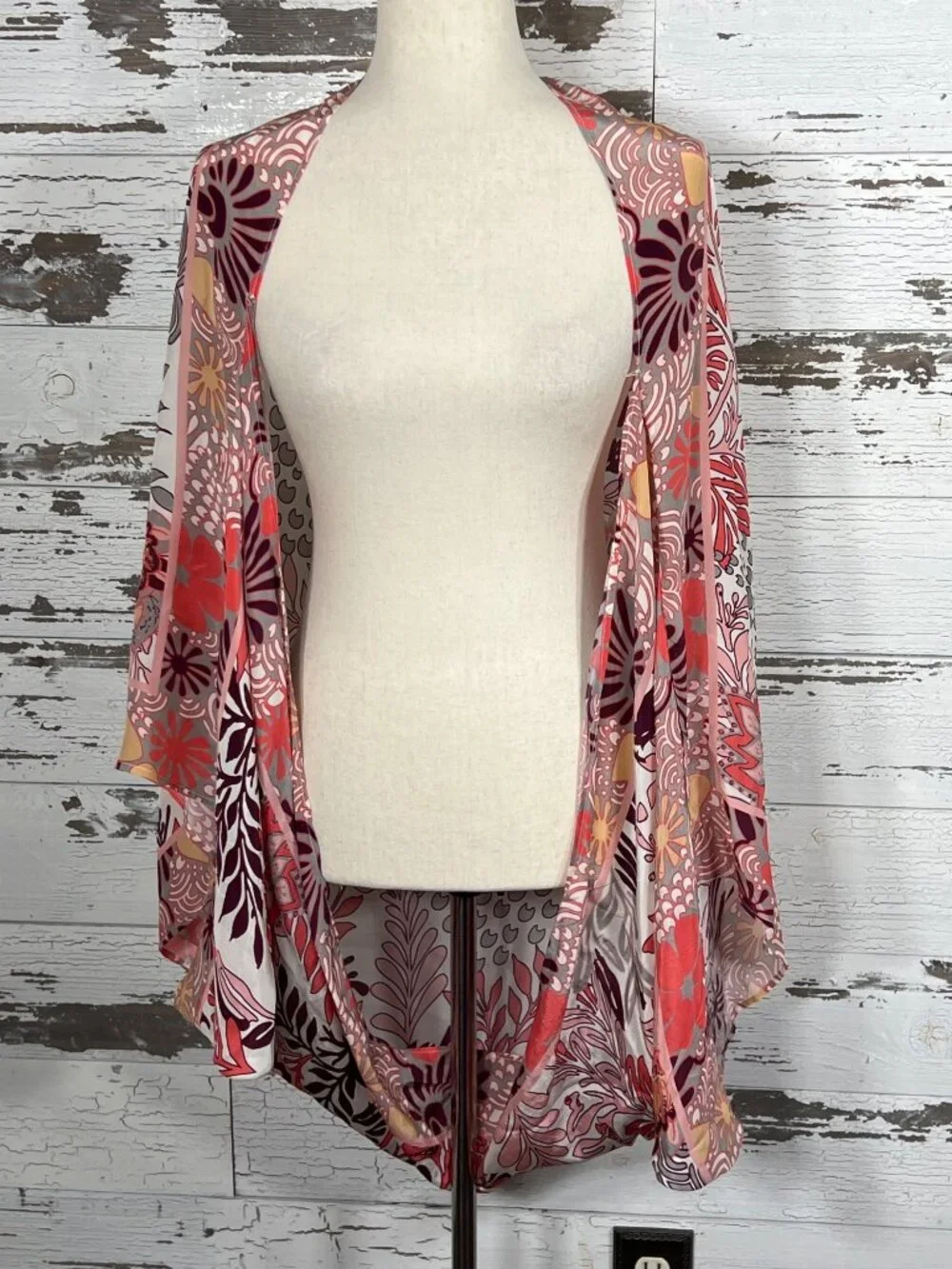 ANTHROPOLOGIE Larissa Cocoon Kimono Wrap Multicolor Floral OS NWT